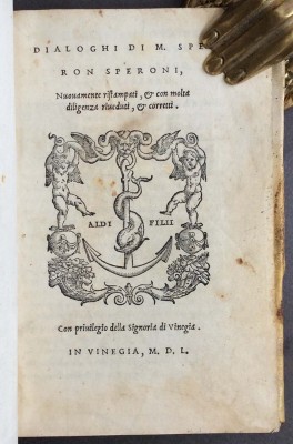 Палеотип. Философия. Издание Паоло Мануция, 1550 год.