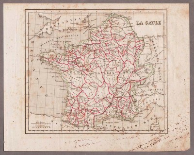 Карта Франции (Галлии) 1830-х годов.