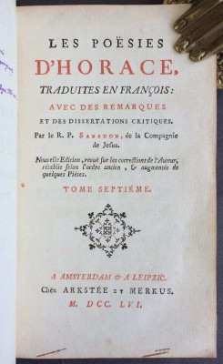 Санадон. Поэзия Горация, 1756 год.