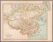 Антикварная карта Китайской империи, конец XIX века.