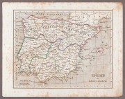 Антикварная карта Иберии или Древней Испании, 1830-х годов.