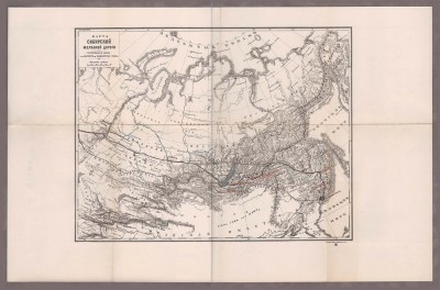Карта Сибирской Железной Дороги, 1892 год.